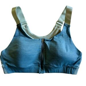 Outdoor Voices Powerhouse Sports Bra Blue Zip Front Size‎ Large